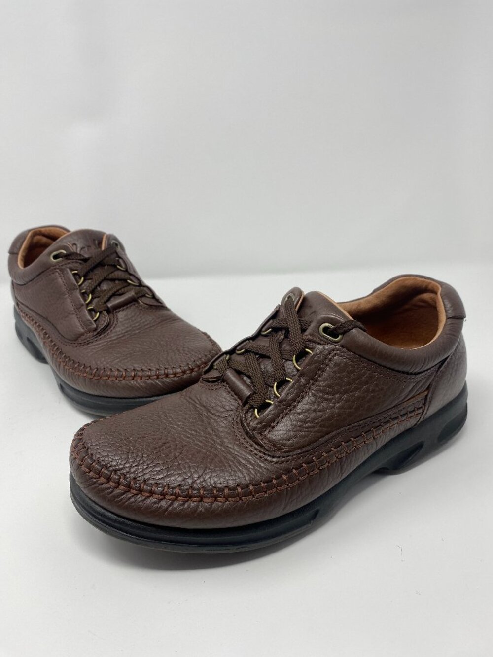 Clarks Walking Shoes Mens 9M Brown Live Well Walk Well Oxford Leather 30088
